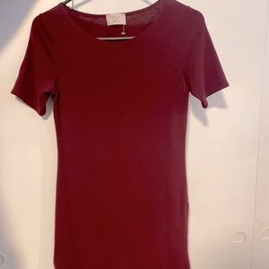 Maroon t shirt dress